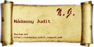 Nádassy Judit névjegykártya
